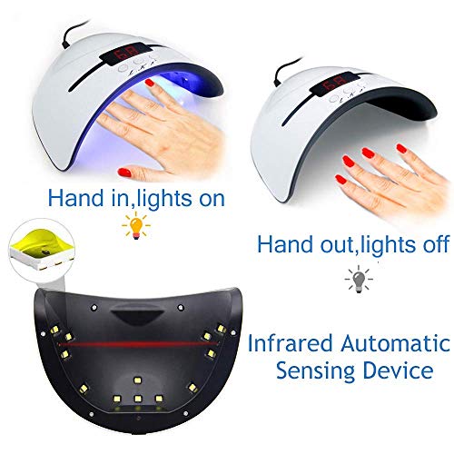 UV LED Nail Lamp, Nail UV Light Nail Dryer Portable Manicure Kit UV Gel Nail Light with Timer/Sensor/LCD Display/USB Design Nails Polish Dryer Pro Nail Lamp for UV Resin and UV LED Gel Polishes UV LED Nail Lamp, Nail UV Light Nail Dryer Portable Manicure Kit UV Gel Nail Light with Timer/Sensor/LCD Display/USB Design Nails Polish Dryer Pro Nail Lamp for UV Resin and UV LED Gel Polishes